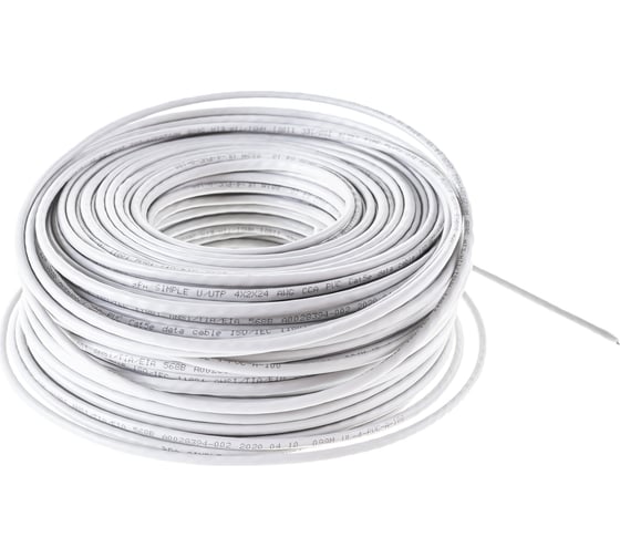 Кабель витая пара ЭРА U/UTP 4x2x24AWG Cat5e CCA PVC 100 м SIMPLE 6/1 Б0044439