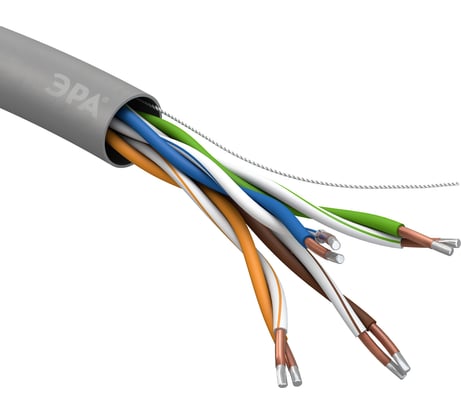 Кабель витая пара ЭРА U/UTP 4x2x24AWG Cat5e CCA PVC 25м SIMPLE 20/3 Б0044437