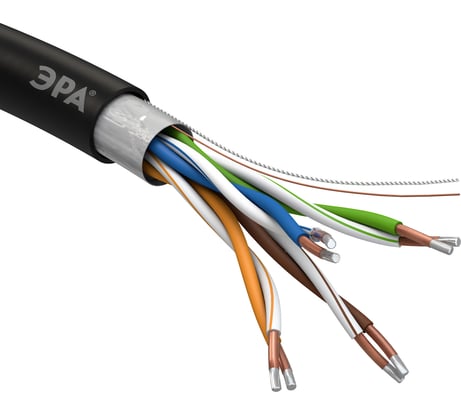 Кабель витая пара ЭРА F/UTP 4x2x24AWG, Cat5e, CCA, PE, OUTDOOR, 305м, SIMPLE Б0044441