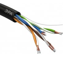 Кабель ЭРА витая пара, U/UTP, 4x2x24AWG, Cat5e, CCA, PE, OUTDOOR, 305м, SIMPLE Б0044436