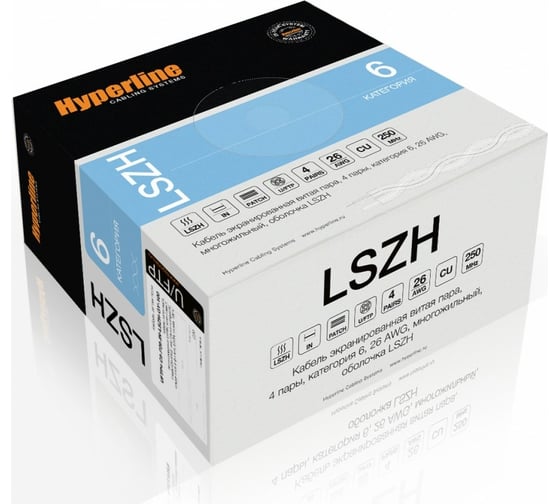 Кабель Hyperline, UFTP4-C6-S23-IN-LSZH-GY-500 STP4-C6-SOLID-INDOOR-LSZH-500, 47958