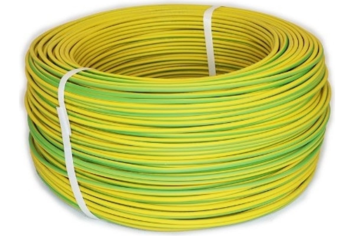 Провод монтажный МГШВ ПРОВОДНИК 1x1 мм2 Зелено-желтый 20м OZ480173L20 ...