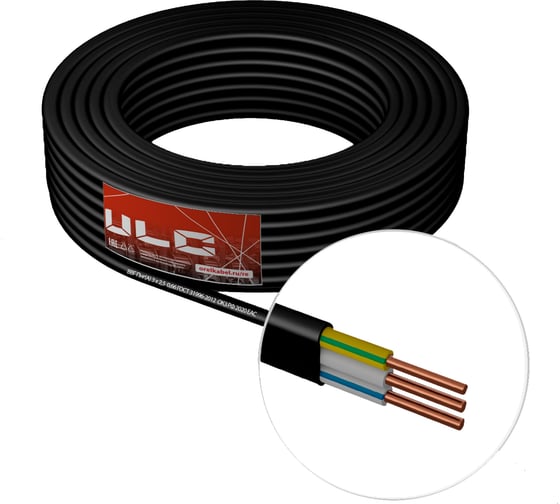Кабель ULC ВВГ-ПнгА 3x2.5 черный, 100м ULC0024