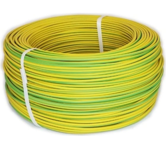 Провод монтажный МГШВ ПРОВОДНИК 1x1 мм2 Зелено-желтый 10м OZ480173L10 1