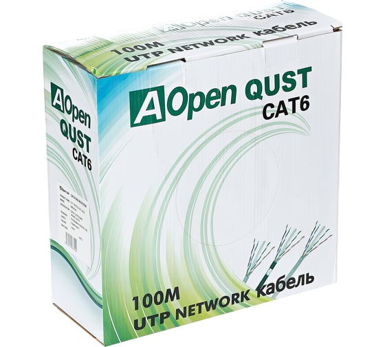 Кабель AOpen/Qust UTP 4 пары кат.6 бухта 100м p/n: ANC6141