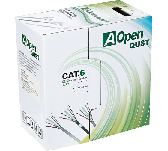 Кабель AOpen/Qust Aopen UTP 4 пары кат.6 бухта 305м p/n: ANC614