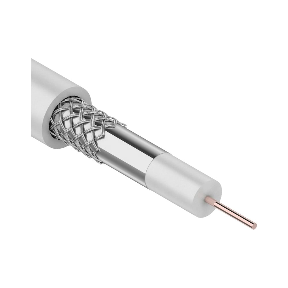 Коаксиальный кабель REXANT 3С-2V, 75 Ом, CCS/Al/Al, 48%, бухта 100 м ...