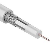 Коаксиальный кабель REXANT 3С-2V, 75 Ом, CCS/Al/Al, 48%, бухта 100 м, белый 01-2611