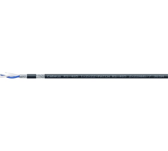 Кабель для интерфейса Cabeus RS-485, 1x2x22 AWG, 120 Oм, многожильный (patch), SF/UTP, -40С- +75С, PVC (305м) RS-485 1x2x22AWG/7
