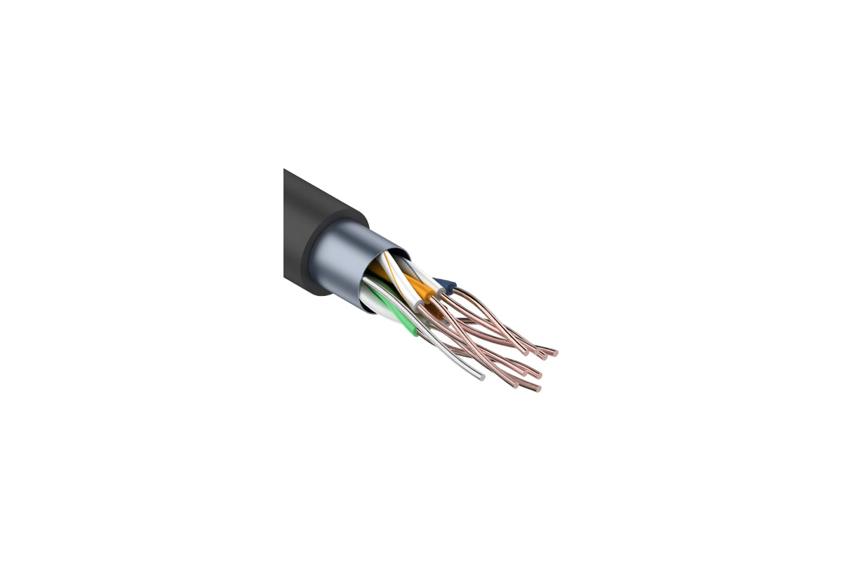 Кабель REXANT витая пара FTP 4PR 24AWG, CAT5e наружный OUTDOOR бухта 305м в  коробке 01-0146-1