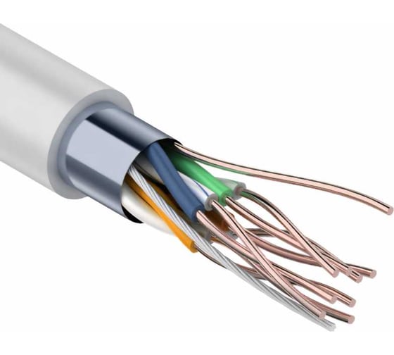 Кабель PROconnect FTP 4PR 24AWG, CCA, CAT5e, PVC, серый, бухта 50 м 01-0142-3-50