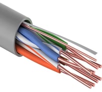 Кабель PROconnect UTP 4PR 24AWG, CU , CAT5E, 100 МГц, PVC, серый, бухта 100 м 01-0052-100