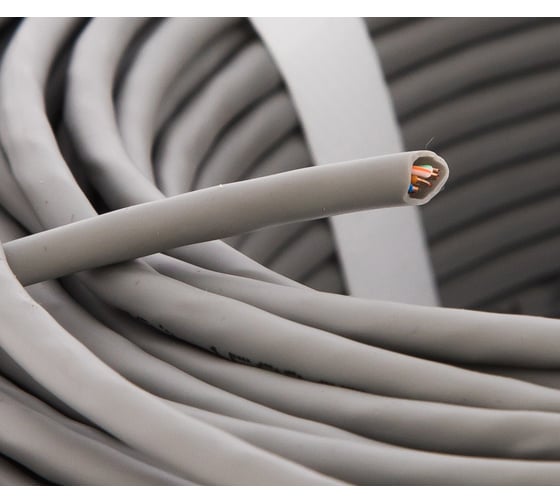 Кабель PROconnect UTP 4PR 24AWG, CU , CAT5E, 100 МГц, PVC, серый, бухта 100 м 01-0052-100