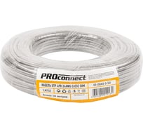 Кабель витая пара PROCONNECT U/UTP, 4PR, 24AWG, CCA, CAT5e, PVC, внутренний, серый, 50 м 01-0043-3-50