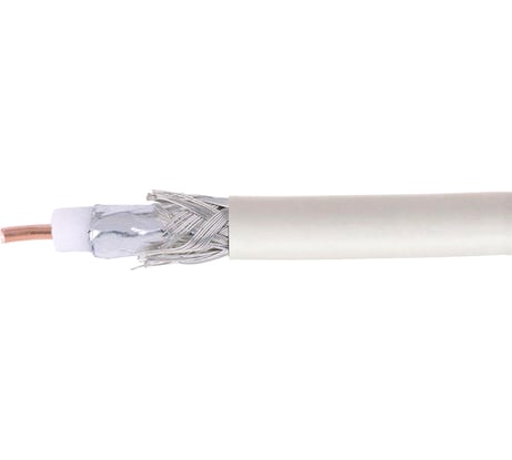 Коаксиальный кабель Cablexpert 75 Ом, 64%, 1мм, медь, 100м, белый RG-6U-CU-2