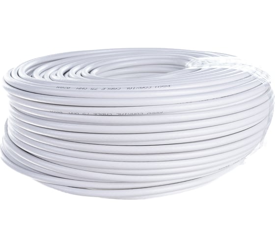 Коаксиальный кабель Cablexpert 75 Ом, 64%, 08мм, 100м, медь, белый RG-6U-CU-1
