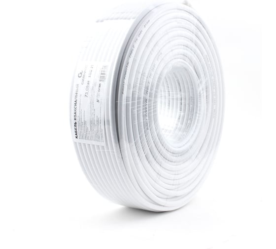 Коаксиальный кабель Cablexpert 75 Ом, 64%, 1мм, CCS, 100м, белый RG-6U-CS-2