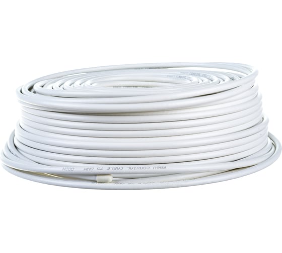 Коаксиальный кабель Cablexpert 75 Ом, 64%, 1мм, CCS, 100м, белый RG-6U-CS-2