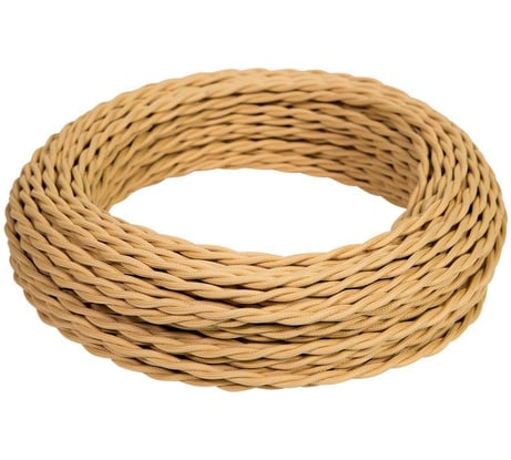 Провод МЕЗОНИНЪ монтажный витой ПВХ 2х1,5мм, цвет - песочное золото GE70111-32