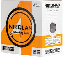Витая пара TWIST NIKOLAN, 305м, U/UTP, 4PR, cat. 6, Cu, PVC, 23 AWG, indoor U/UTP4-C6-G23-IN-PVC-305-NKL