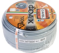 Коаксиальный кабель CAVEL SAT 703 ZH C 100м, 75 Ом, 1,13 мм Cu, 45% CuSn, 6,6 мм, пожаробезоп., C001445