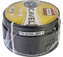 Коаксиальный кабель CAVEL SAT 50 MN 250м, 75 Ом, 1,0 мм Cu, CuSn 37%, 6,6 мм PVC, чёрный, C00001071