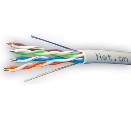 Сетевой кабель витая пара омедненный Net.on UTP Cat.5e 4x2xAWG24 CCA PVC внутренний 100м 01-0330