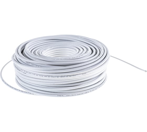 Коаксиальный кабель телевизионный Net.on RG-6 белый CCS 1,00 / Al 32x0,12 / PVC RW 100м 03-0101