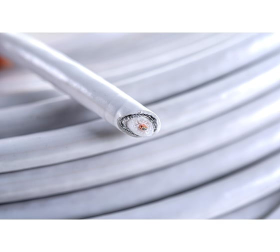 Коаксиальный кабель телевизионный Net.on RG-6 белый CCS 1,02 /18/ / FPE / Al-Pet-Al Foil / Al 48x0,12 / PVC RW 100м 03-0103