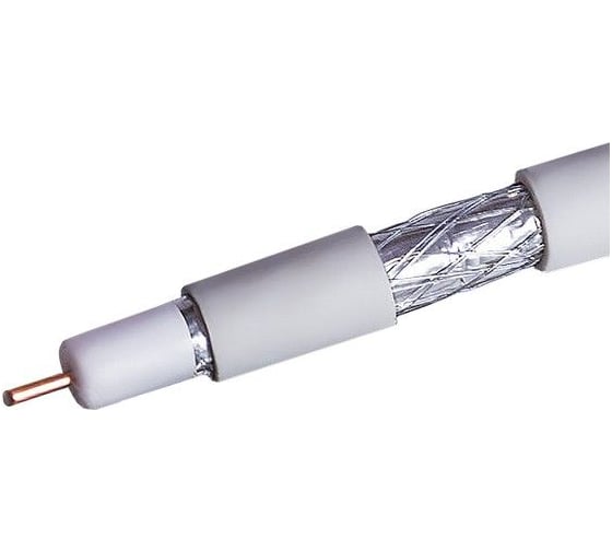 Коаксиальный кабель телевизионный Net.on RG-6 белый CCS 1,02 /21/ / FPE / Al-Pet-Al Foil / Al 64x0,12 / PVC RW 100м 109L 1