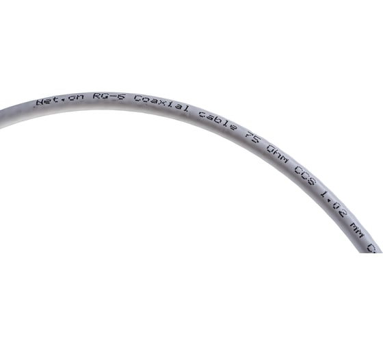 Коаксиальный кабель телевизионный Net.on RG-6 белый CCS 1,02 /21/ / FPE / Al-Pet-Al Foil / Al 64x0,12 / PVC RW 100м 109L