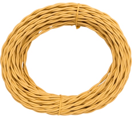 Провод витой iTOK ретро ПВХ ПуГВнг(А)-LS 2x1,5 ГОСТ песочное золото (20 метров) GE70141-32 i-KPP-PUGVNG-LS-RETRO-215-20-SG