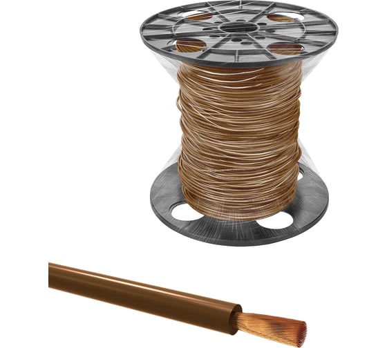 Провод TDM ELECTRIC ПуГВ 1x1,5, ГОСТ, на катушке, 300м, коричневый SQ0124-1596