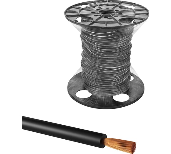 Провод TDM ELECTRIC ПуГВ 1x10,0, ГОСТ, на катушке, 50м, черный SQ0124-1622