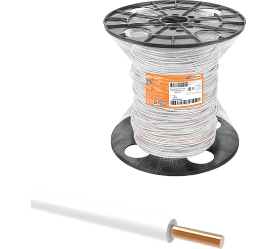Провод TDM ПуВнг(А)-LS 1x10,0 ГОСТ на катушке (150м), белый SQ0124-0126