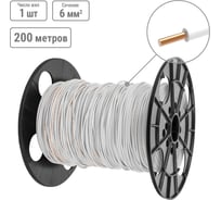 Провод TDM ELECTRIC ПуВнг(А)-LS 1x6,0 ГОСТ на катушке (200м), белый SQ0124-0122