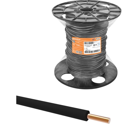 Провод TDM ПуВнг(А)-LS 1x10,0 ГОСТна катушке (150м), черный SQ0124-0129