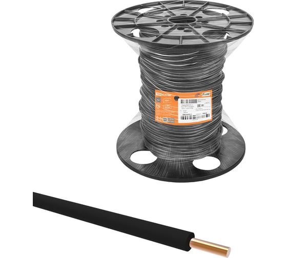 Провод TDM ELECTRIC ПуВнг(А)-LS 1x2,5 ГОСТ на катушке (500м), черный SQ0124-0117