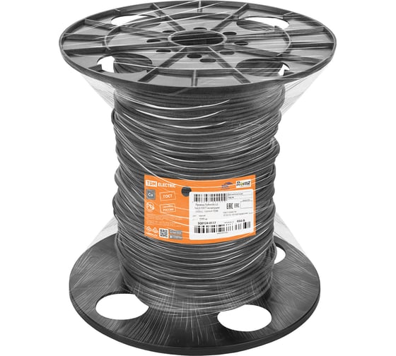 Провод TDM ELECTRIC ПуВнг(А)-LS 1x2,5 ГОСТ на катушке (500м), черный SQ0124-0117