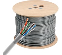 Кабель сетевой BURO UTP 4 пары, cat6, solid 0.52мм, Cu, 305м, серый 1505273