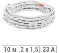 Ретро провод TDM ELECTRIC "Эко" 2x1,5 витой ГОСТ белый (10м) SQ2801-0301