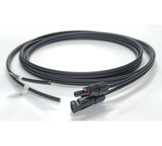 Кабель FRCable 5 метров для солнечных батарей сдвоенный 2x4 кв. мм черный/красный обжатый, FRS203B-5