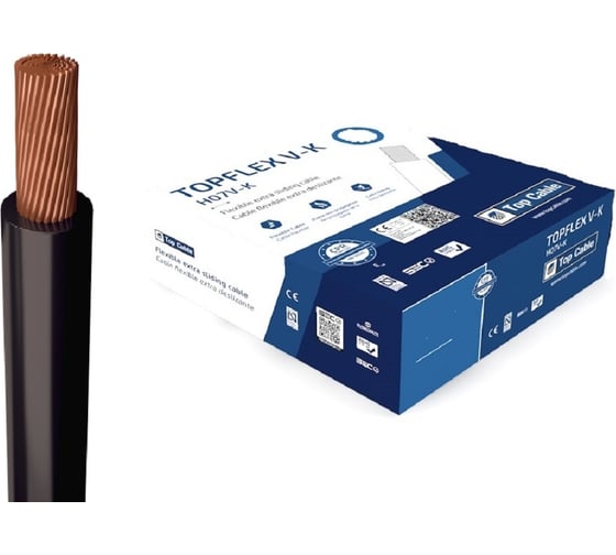 Монтажный гибкий провод Top Cable 1Х1 черный TOPFLEX V-K H05V-K ПВ3 131N001.R100(100м)