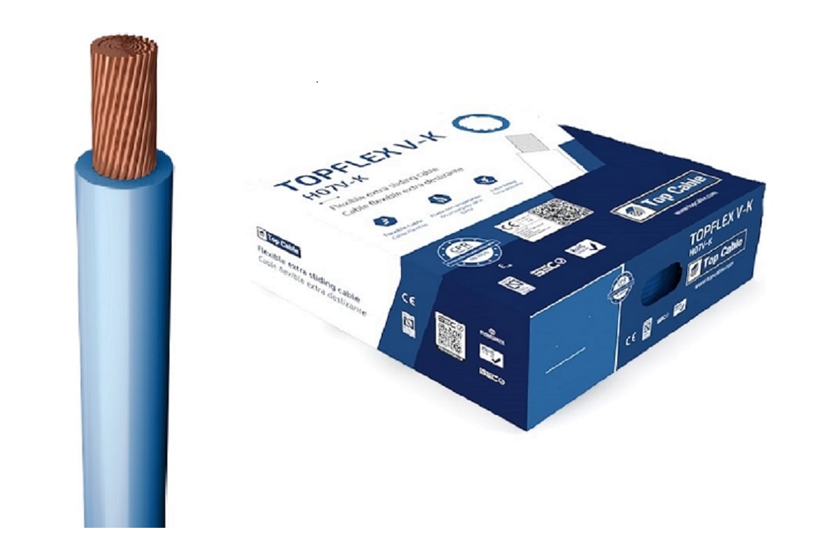 Монтажный гибкий провод Top Cable 1Х0,75 голубой TOPFLEX H05V-K ПВ3 ...