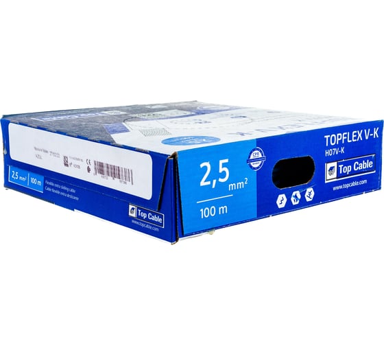 Монтажный гибкий провод Top Cable 1x2.5 голубой TOPFLEX V-K H07V-K 131A002MR100 (100м)
