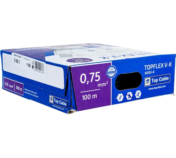Монтажный гибкий провод 1Х0,75 серый TOPFLEX H05V-K ПВ3 131G000SR100(100м)