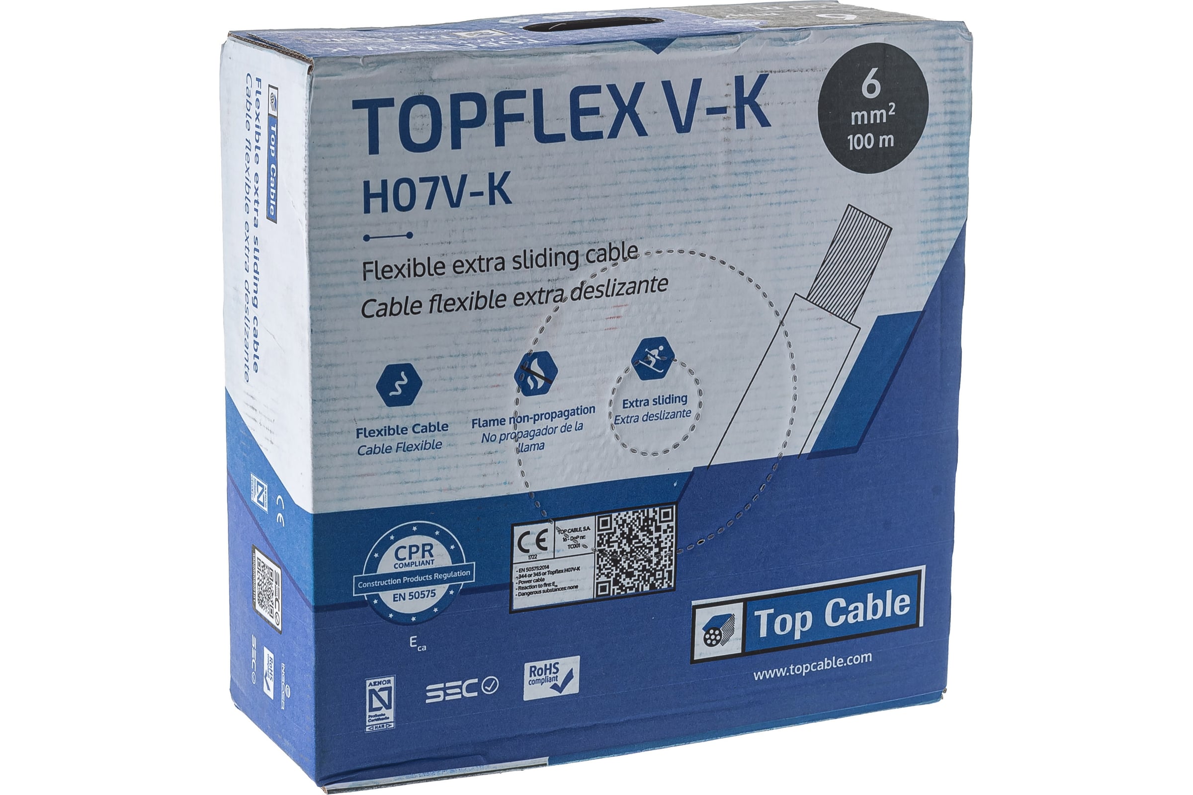 Монтажный гибкий провод Top Cable 1x6 желто-зеленый TOPFLEX V-K