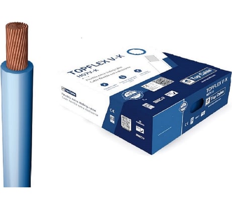Монтажный гибкий провод Top Cable 1Х1,5 голубой TOPFLEX H07V-K ПВ3 131A001MR100(100м)