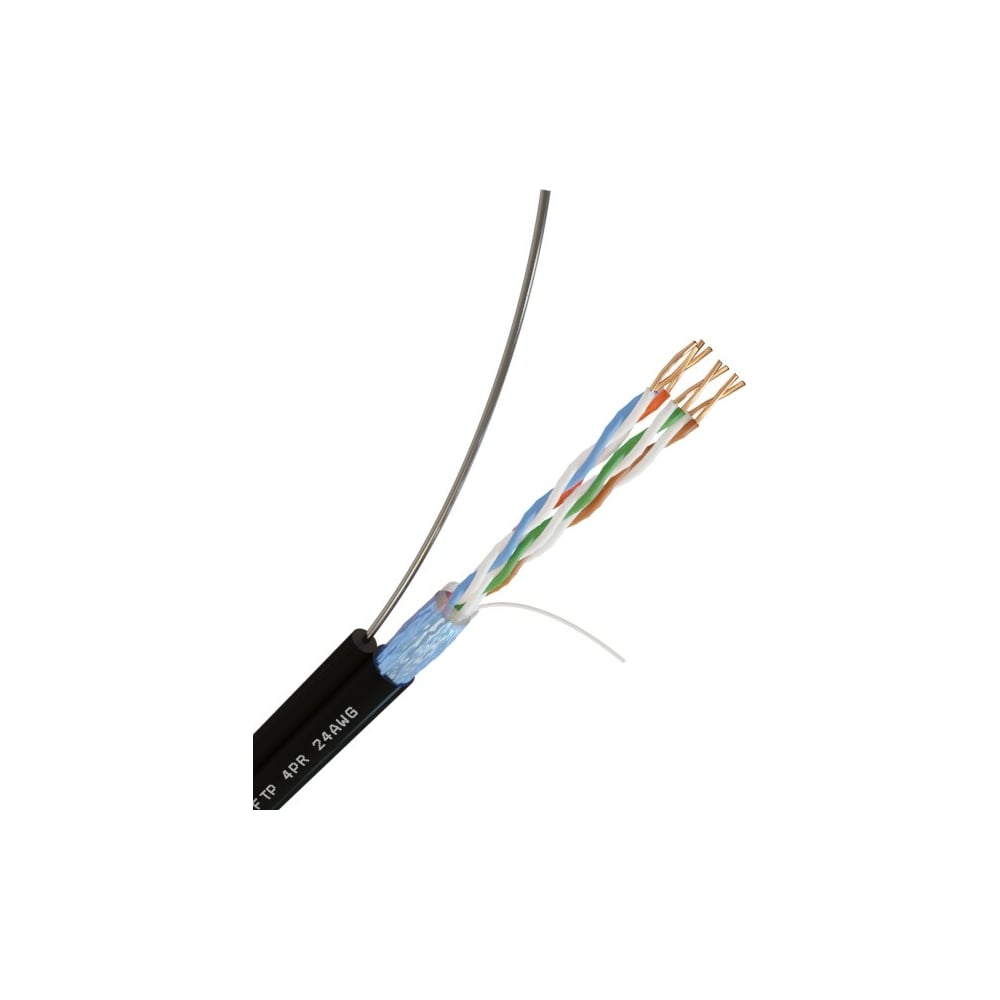 Кабель Netlink с одножильным тросом NL-CU FTP 4PR 24 AWG CAT5e 305м ВНЕШНИЙ  УТ000002699