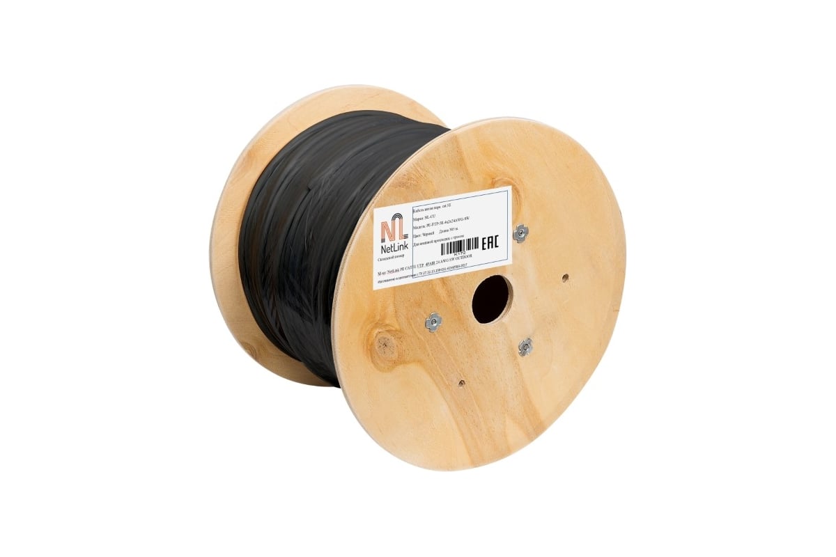  Netlink с одножильным тросом NL-CU FTP 4PR 24 AWG CAT5e 305м .